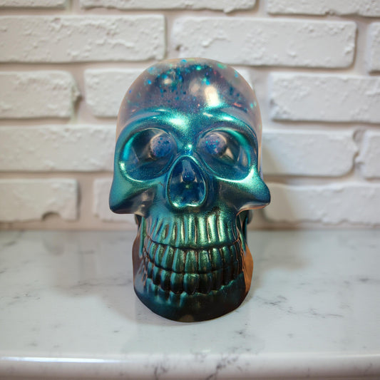Snow Globe Resin Skull