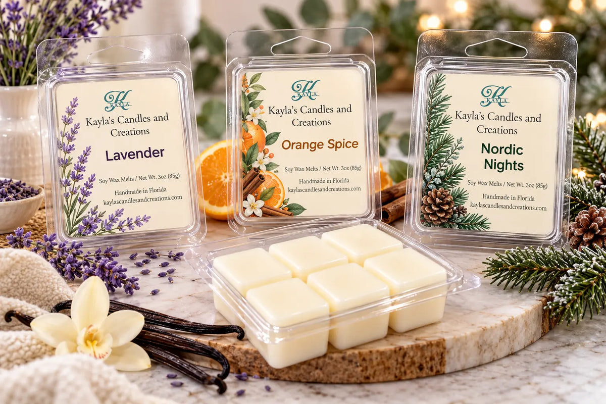 Flame-Free Wax Melt Starter Set | Warmer + Scented Soy Wax Melts Kaylas Candles and Creations