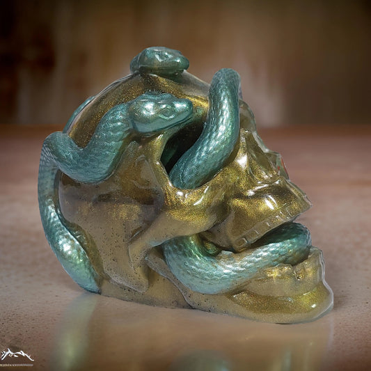 Bronze w/ Blackish Green Snake Skull Kaylas Candles and Creations