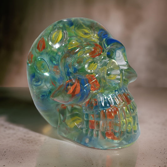 Resin Marble Skull – Decorative