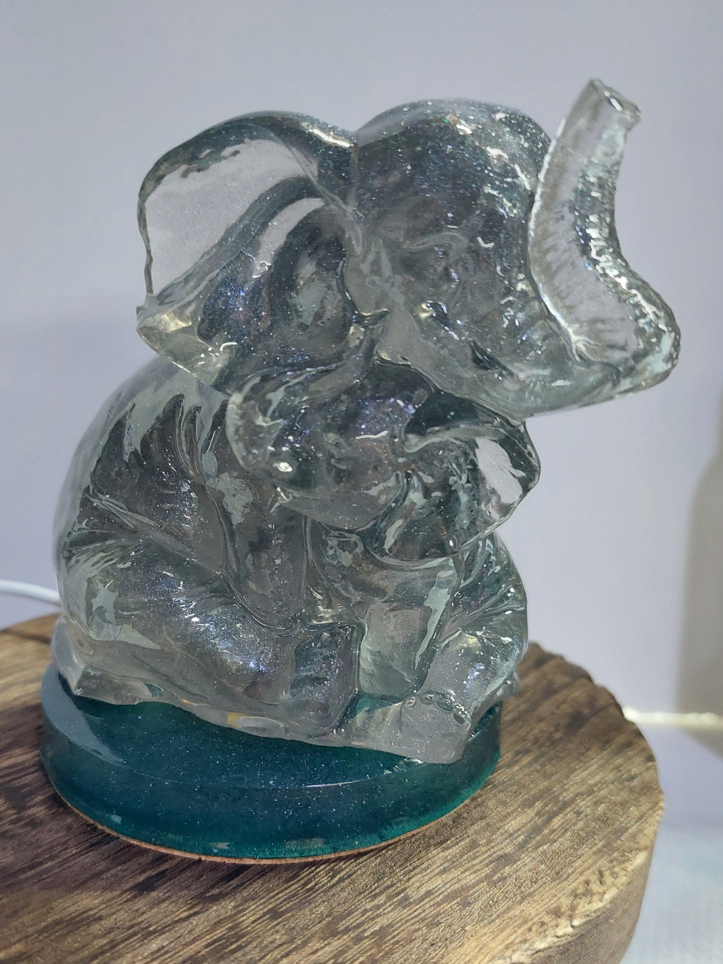 Handcrafted Resin Elephant Night Light