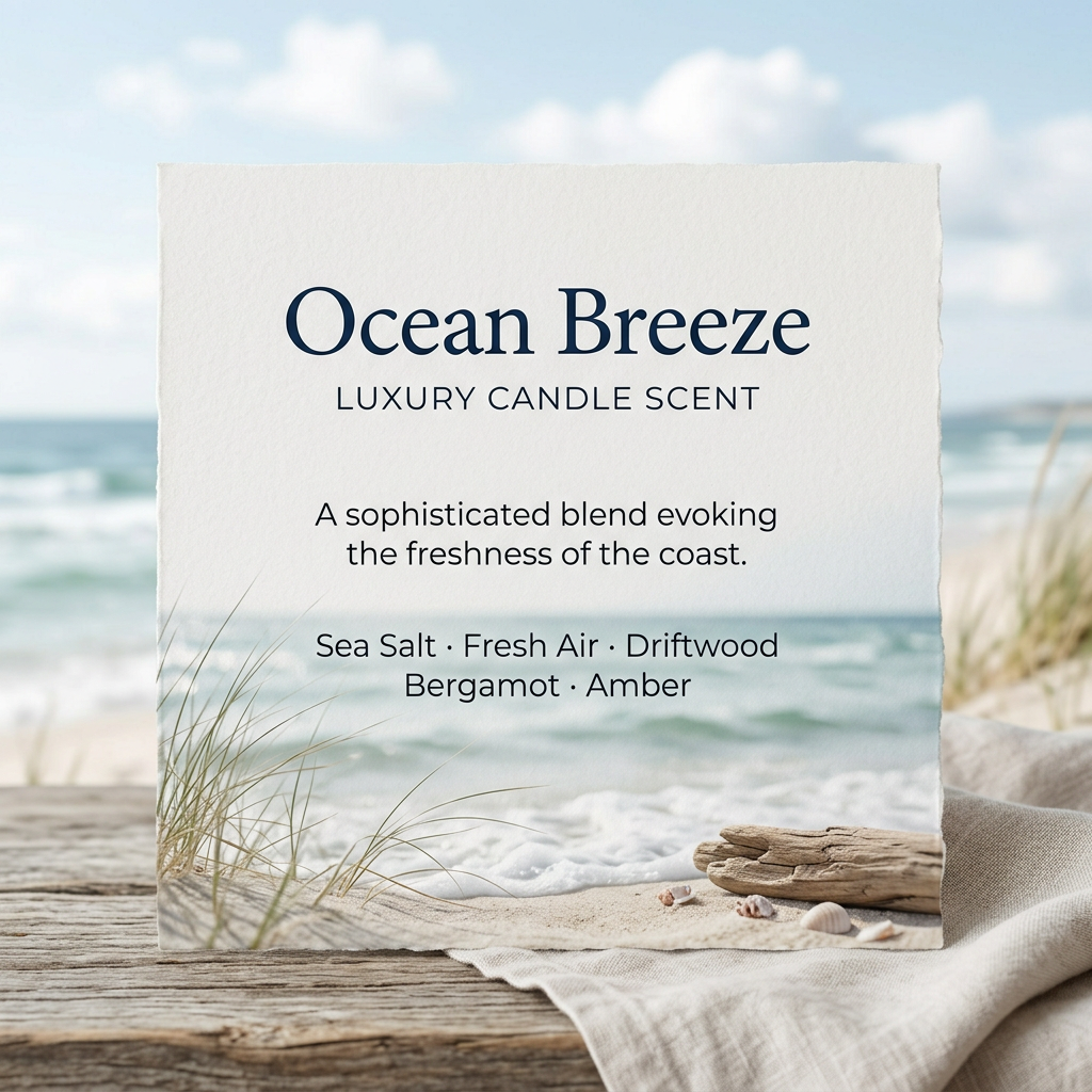Ocean Breeze Scented Coconut Wax Candle
