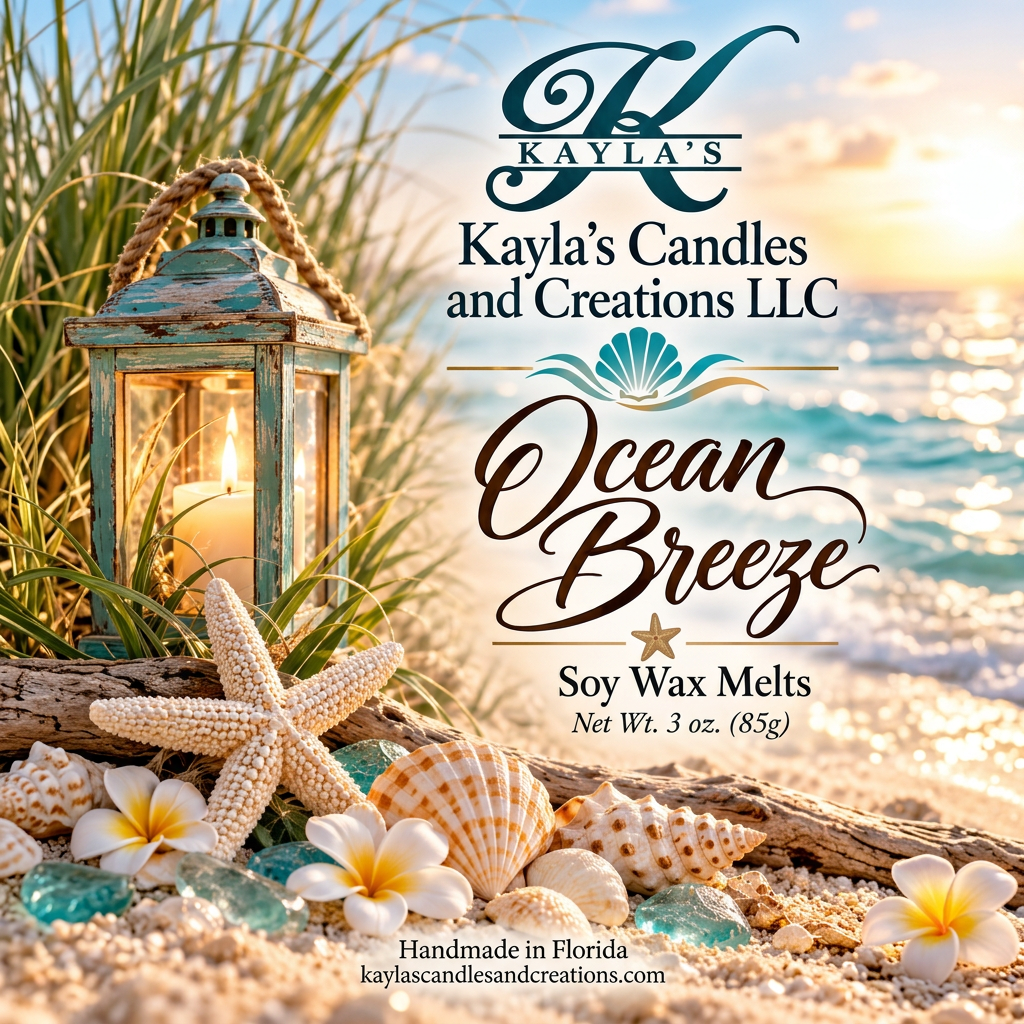 Square Ocean Breeze scent card